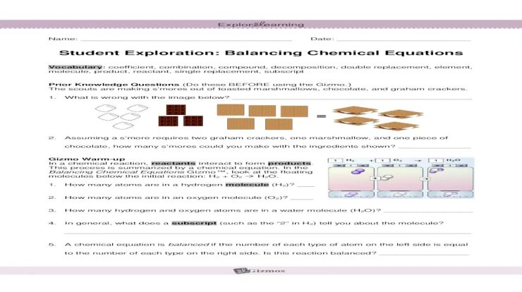 Gizmo chemical equations answer key pdf