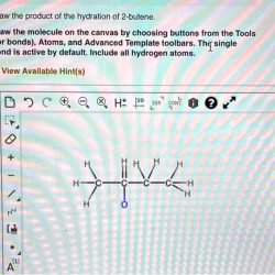 Draw the product of the hydrogenation of ethyne.