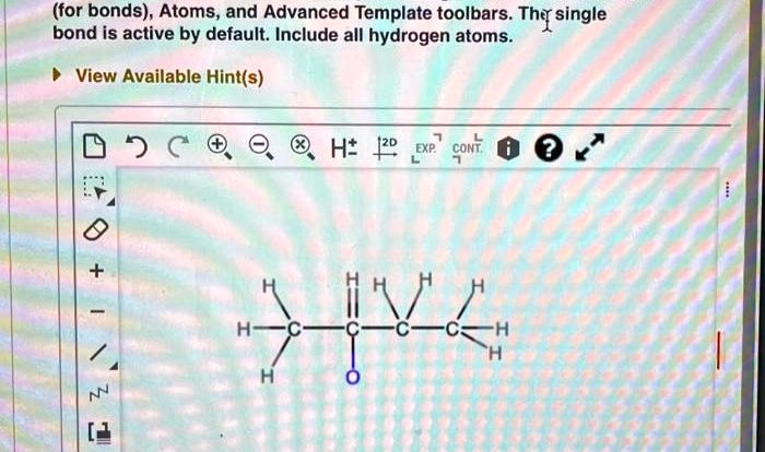 Draw the product of the hydrogenation of ethyne.