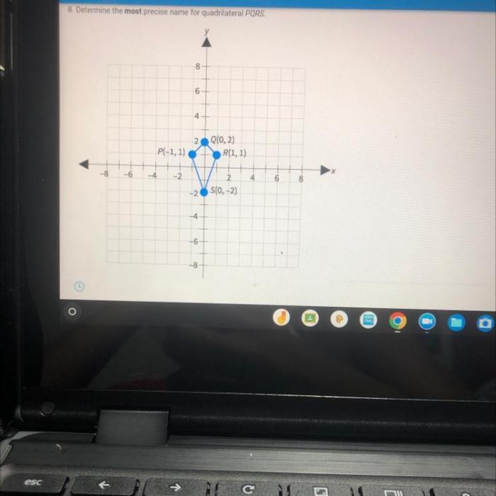 Quadrilateral parallelogram name most precise determine kite rhombus