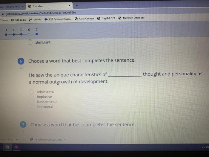 Asap need help correctly sentence completes answer select el correct which