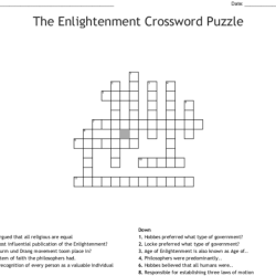 Age of enlightenment crossword puzzle answer key